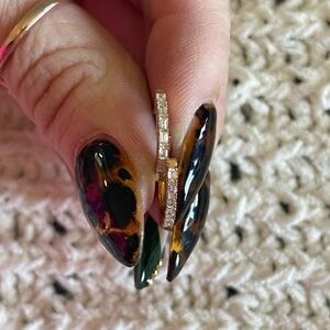 Noemie diamond huggie earrings